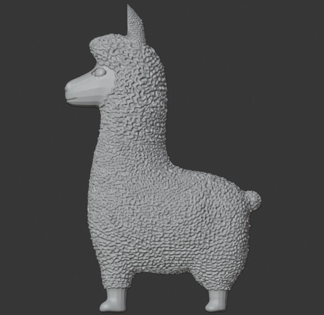 Alpaca gold figurine Free 3D print model_2