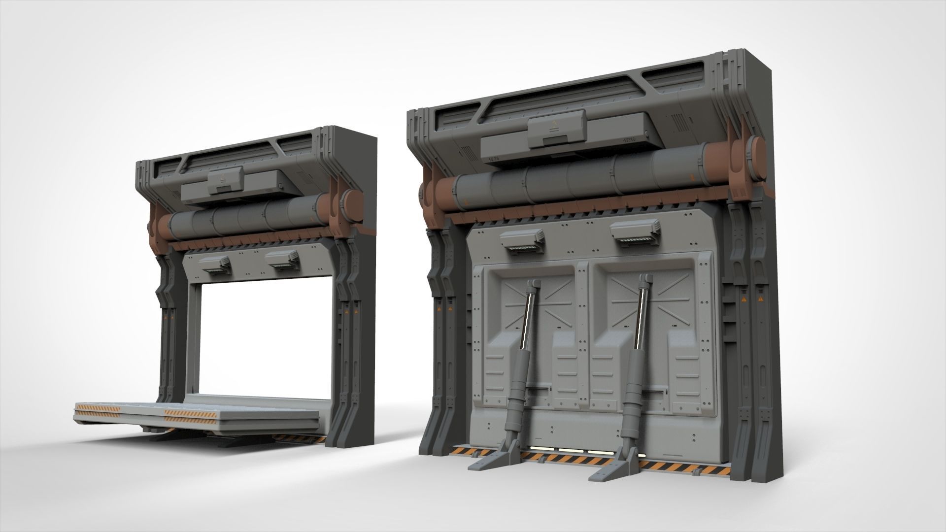 sci-fi Architecture kitbash 20 3D model_10