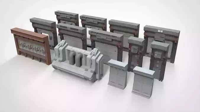 sci-fi Architecture kitbash 20 3D model