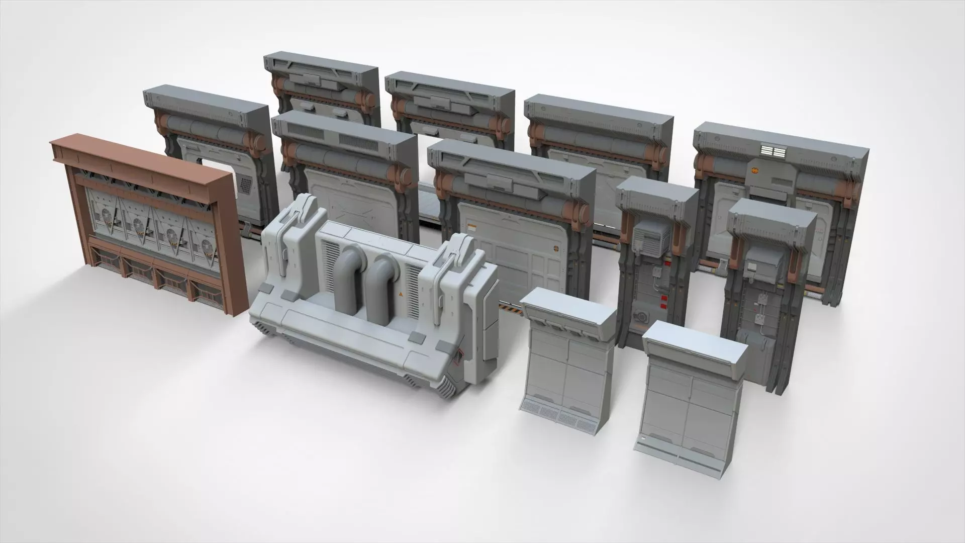 sci-fi Architecture kitbash 20 3D model_0