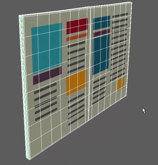 Newspaper open book pages 3D model_4