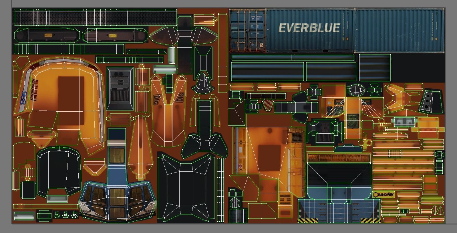 Construction Pack - Crane - Digger and Props - low poly Low-poly 3D model_21