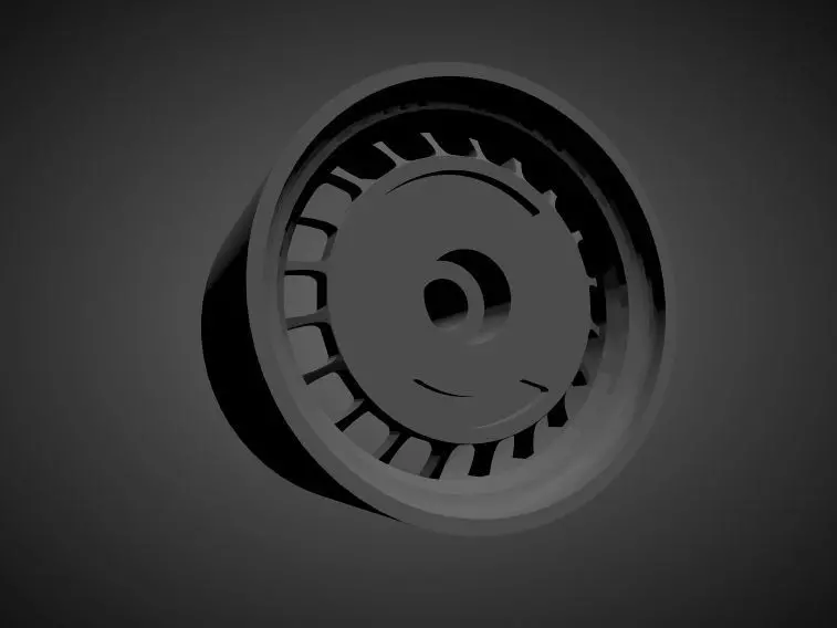 Ronal Turbo rims with brakes and tires for Hot Wheels 3D print model_0
