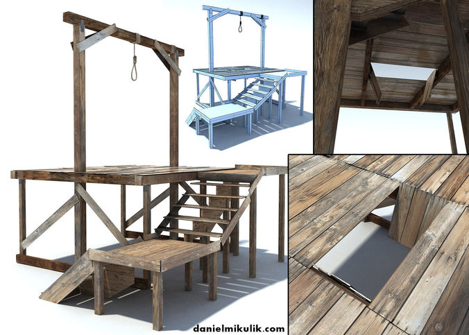 Low Poly Wild West Gallow Low-poly 3D model