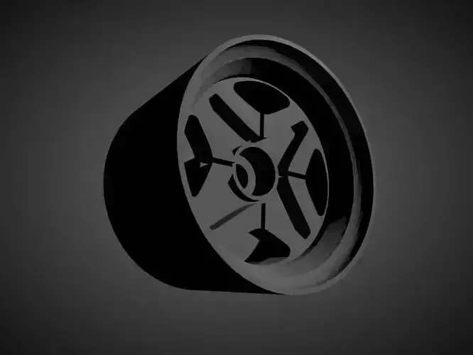 Staggered Datsun OEM rims with brakes and tires for Hot Wheels 