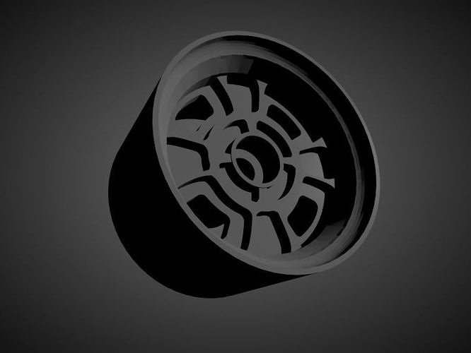 Staggered Datsun OEM rims with brakes and tires for Hot Wheels  3D print model
