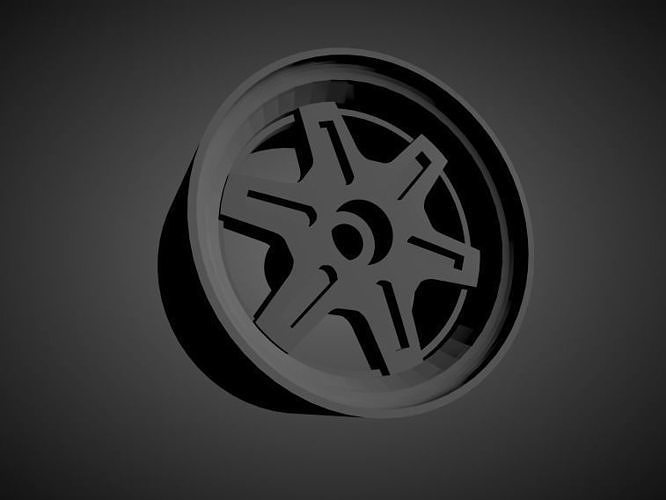 Staggered Datsun OEM rims with brakes and tires for Hot Wheels  3D print model