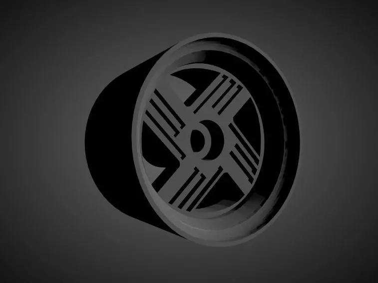 Staggered Datsun OEM rims with brakes and tires for Hot Wheels 3D print model_0