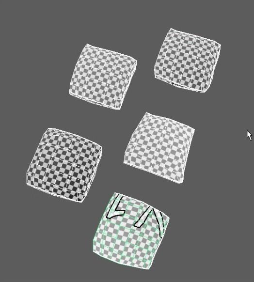 Pillow five colorful squares 3D model_7