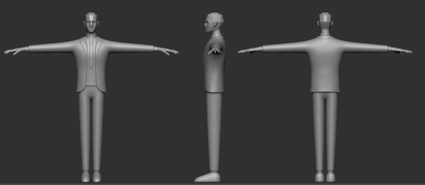 Cartoon character male shirt Free 3D model