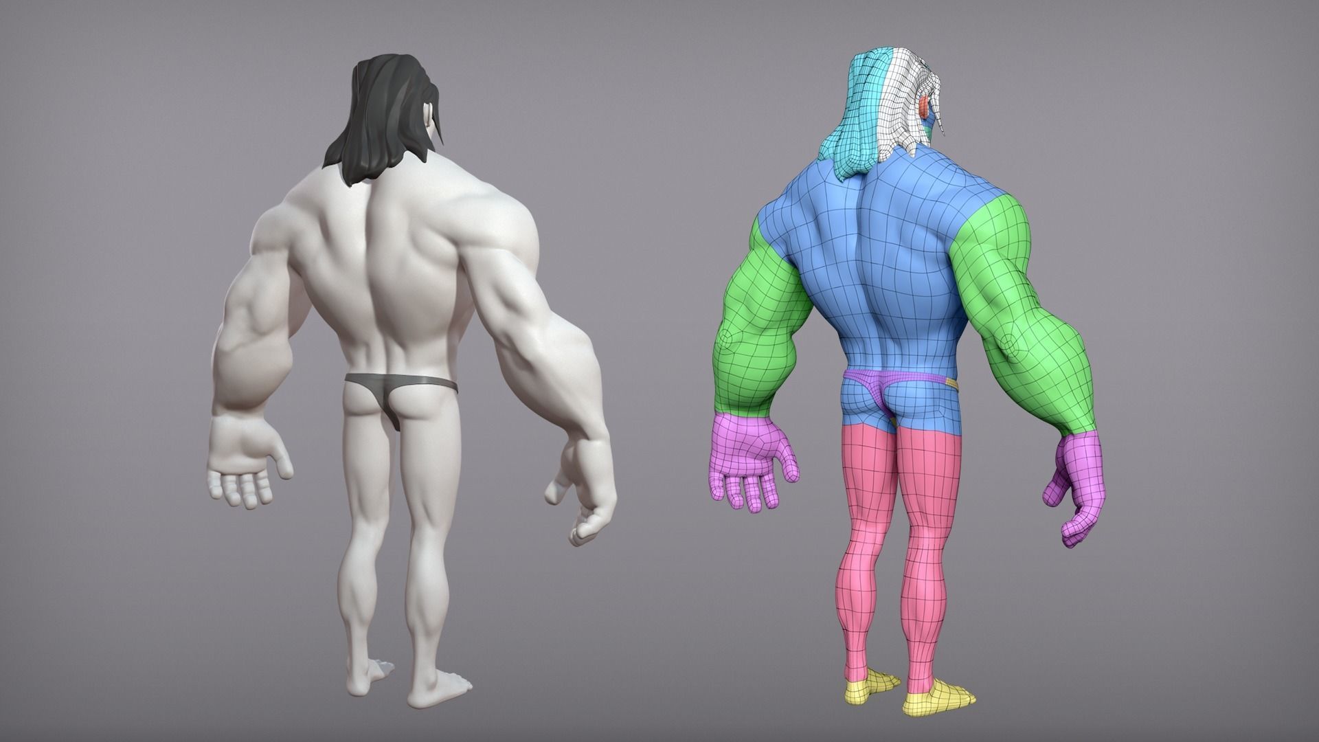 Cartoon male character Sam base mesh 3D model_6