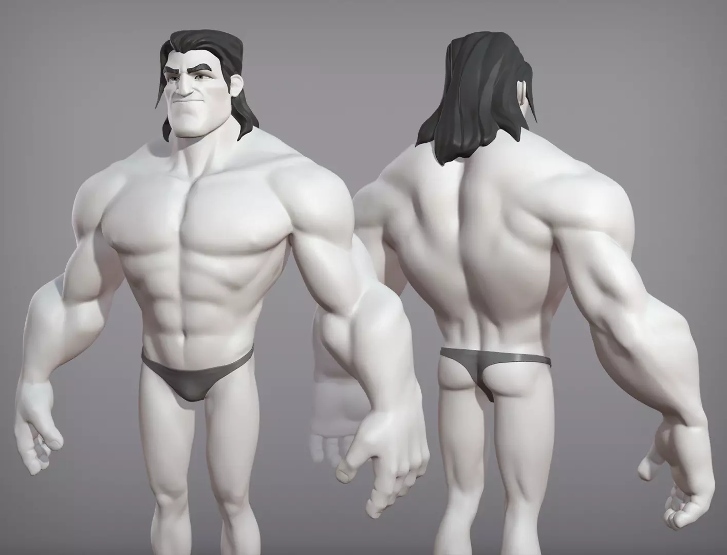Cartoon male character Sam base mesh 3D model_0