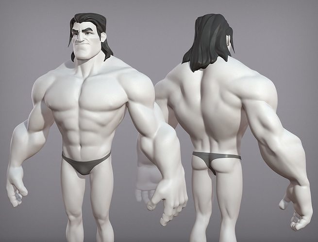 Cartoon male character Sam base mesh 3D model