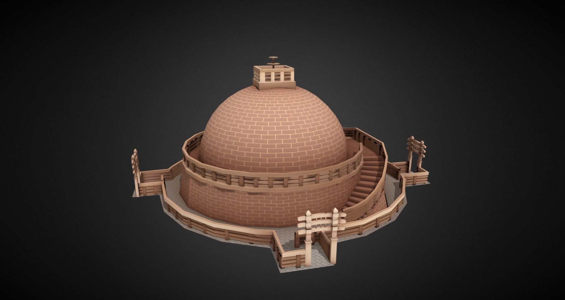 Monuments of India Low-poly 3D model_6