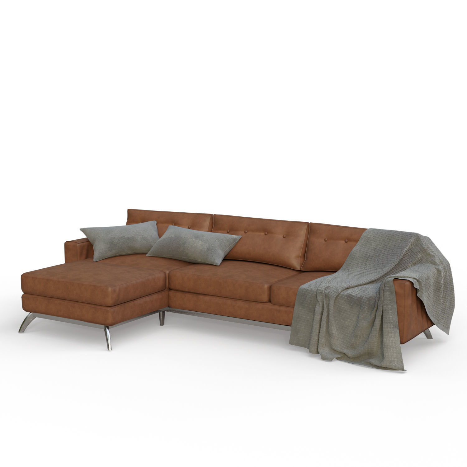 leather sofa 3D model_2