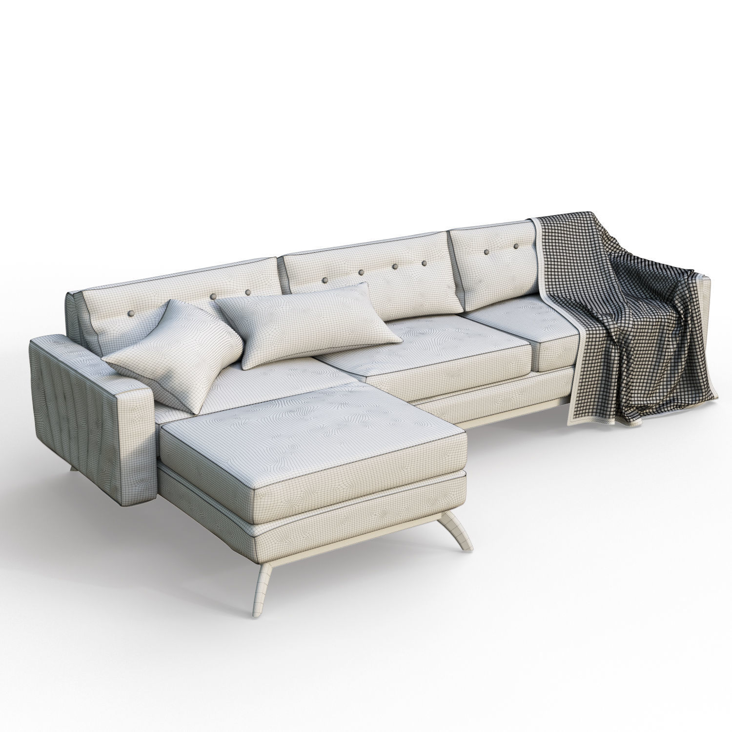 leather sofa 3D model_1