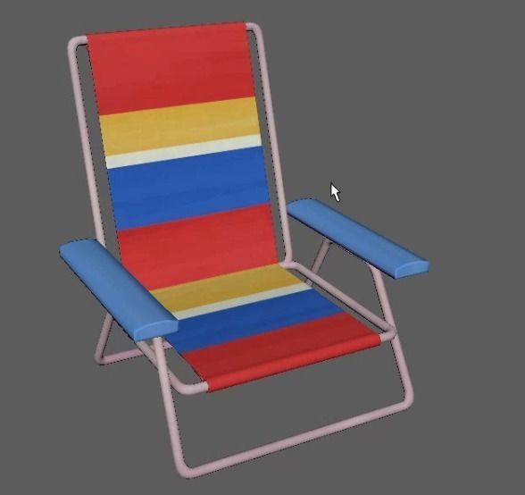 Beach chair 3D model_1