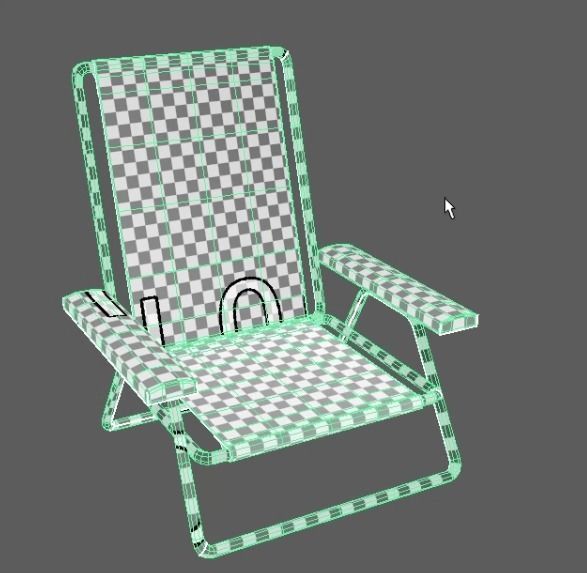 Beach chair 3D model_4