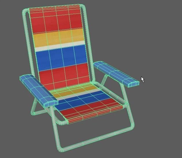 Beach chair 3D model_2