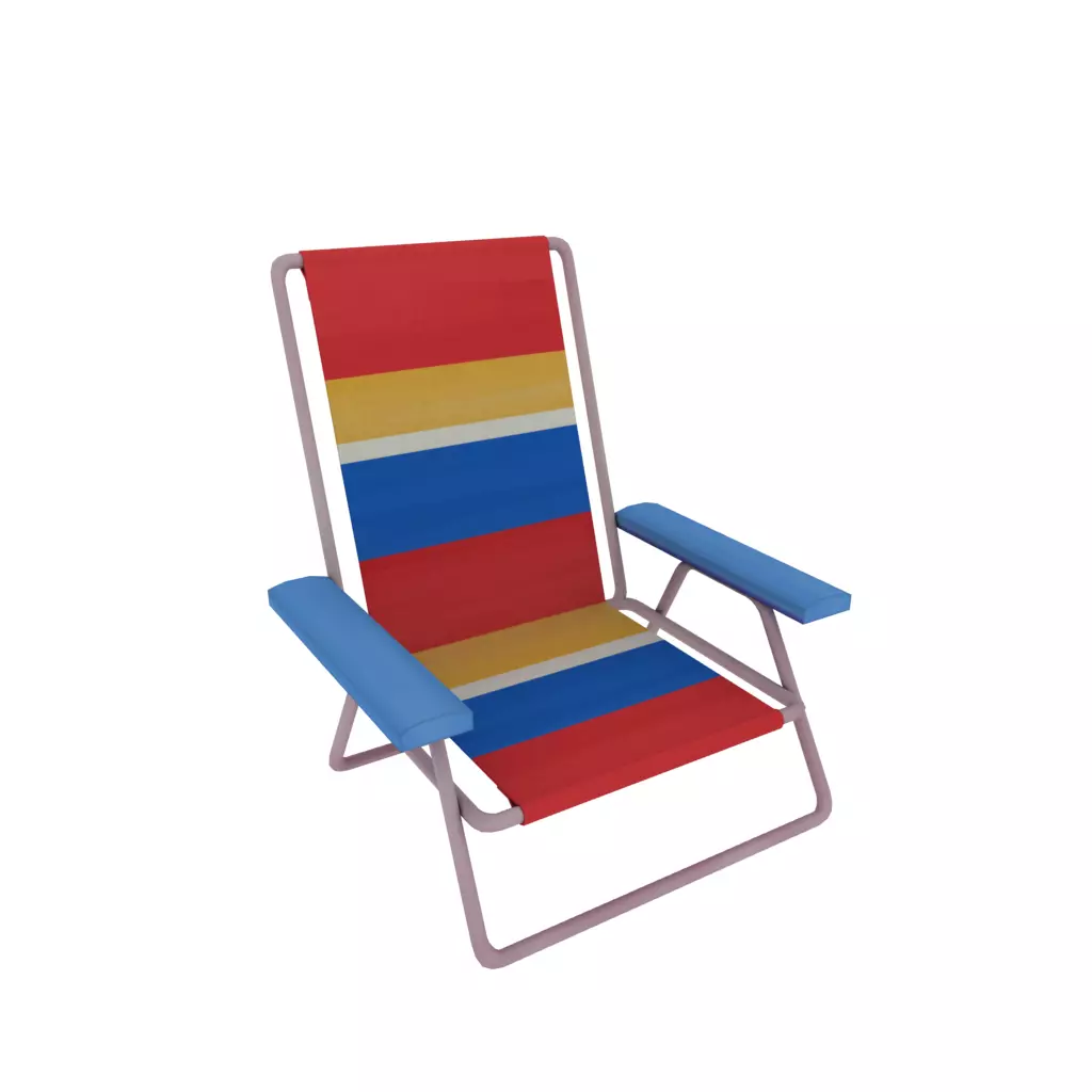 Beach chair 3D model_0