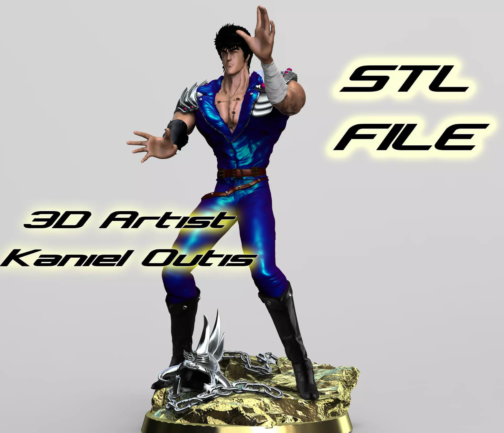Fist of the north star Hokuto no Ken Kenshiro Ken il Guerriero 3D print model