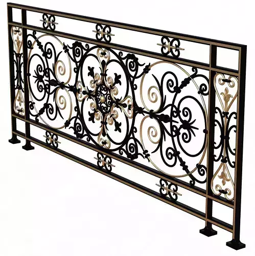 Forging Iron Forged Balcony Railing Baroque Classic Low-poly 3D model