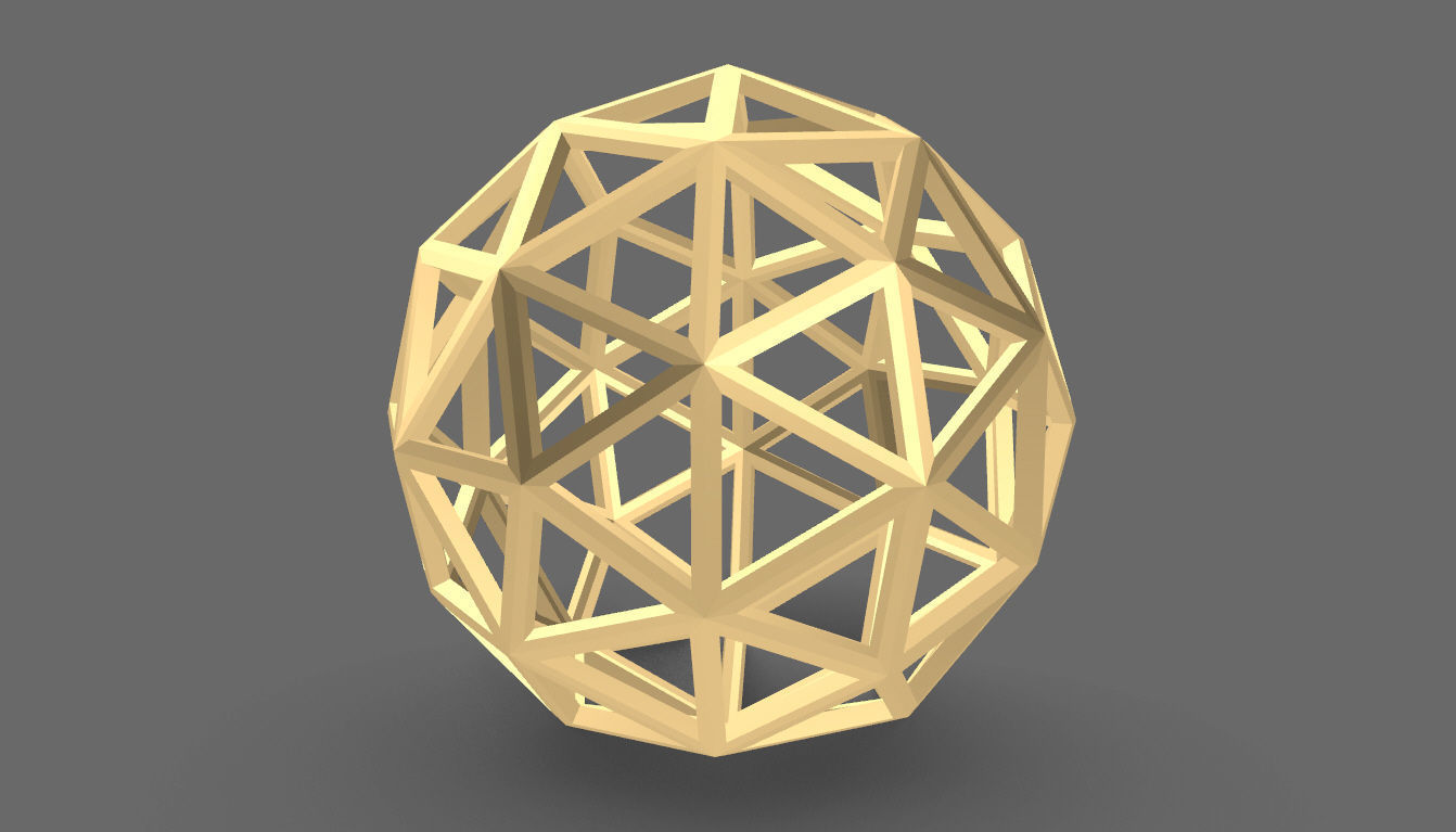 Geodesic Sphere Frame frequency 3 3D model_11