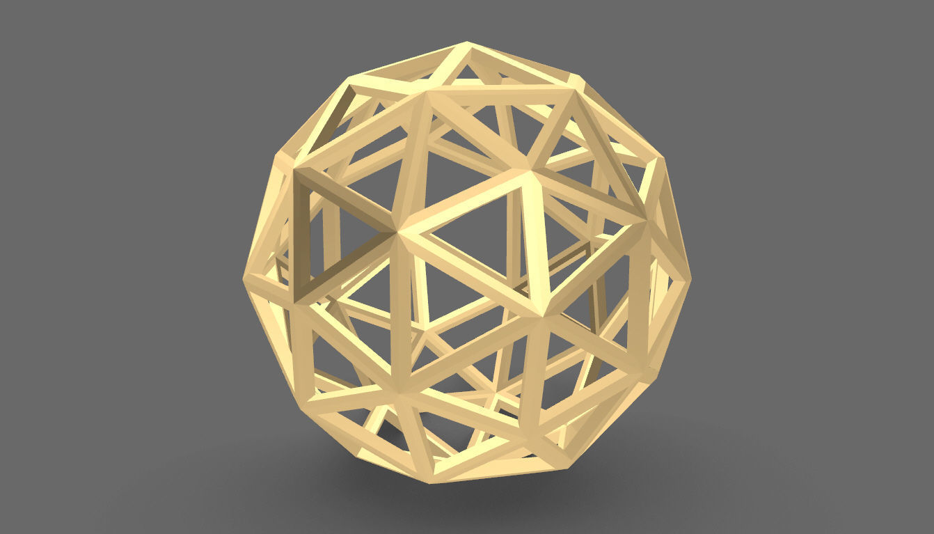 Geodesic Sphere Frame frequency 3 3D model_26
