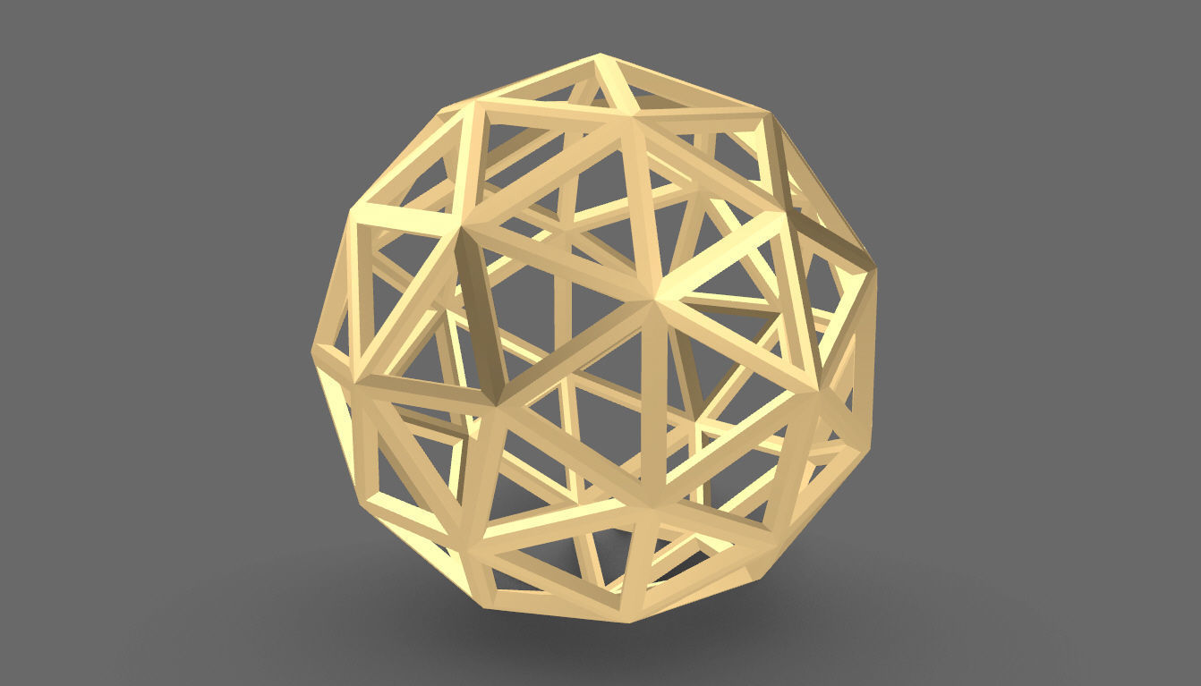 Geodesic Sphere Frame frequency 3 3D model_24