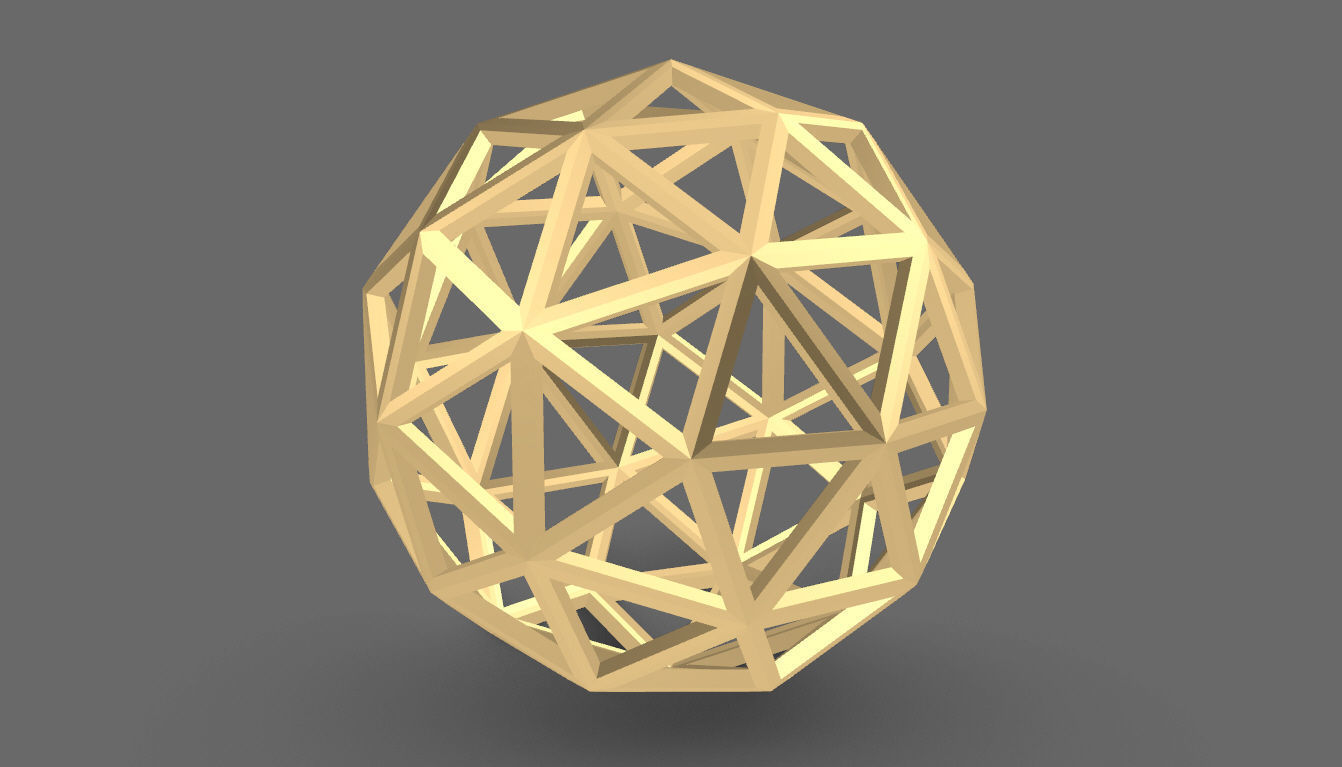 Geodesic Sphere Frame frequency 3 3D model_17