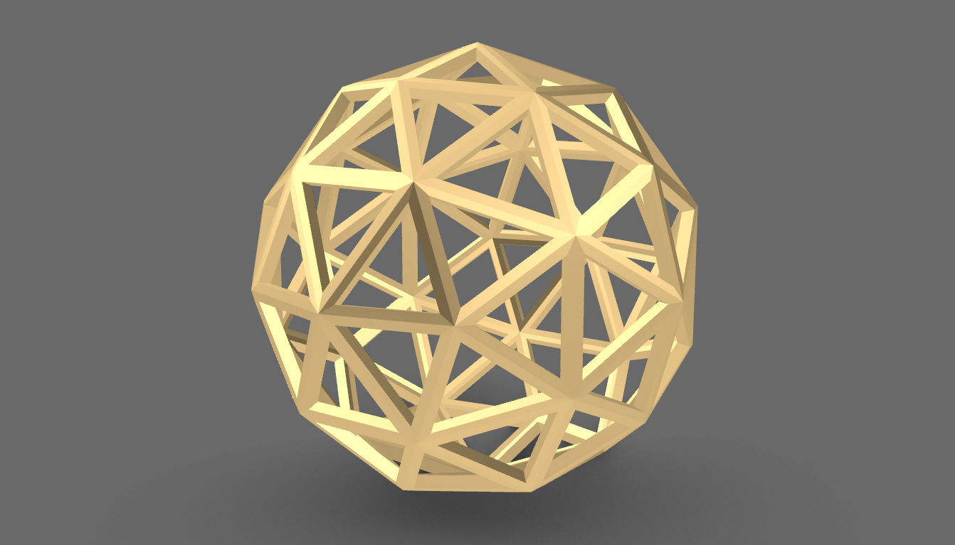 Geodesic Sphere Frame frequency 3 3D model_23