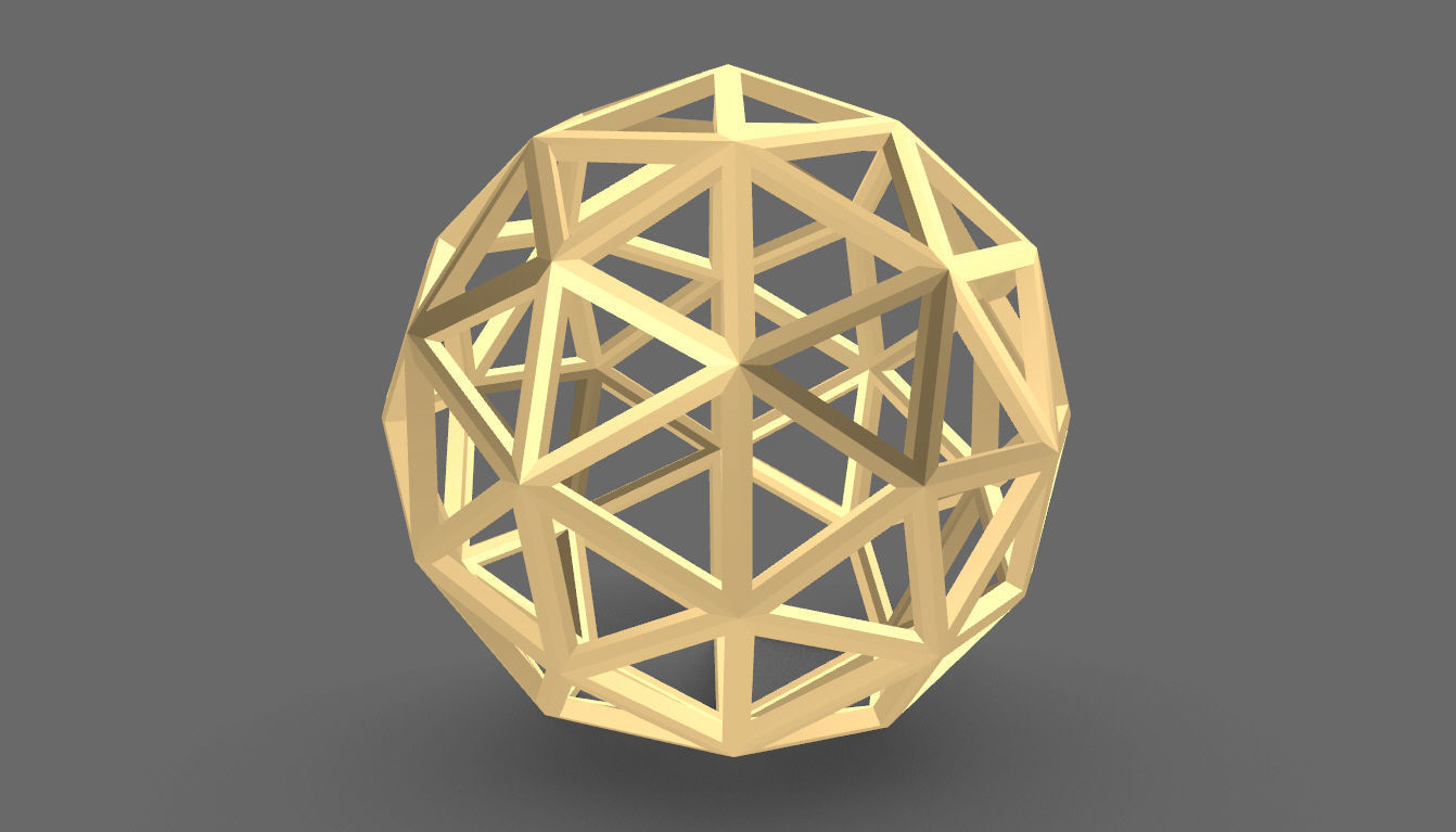 Geodesic Sphere Frame frequency 3 3D model_8