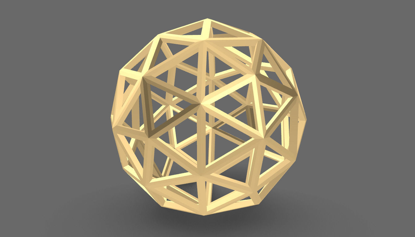 Geodesic Sphere Frame frequency 3 3D model_25