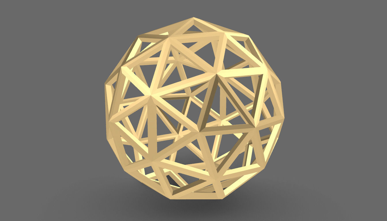 Geodesic Sphere Frame frequency 3 3D model_10