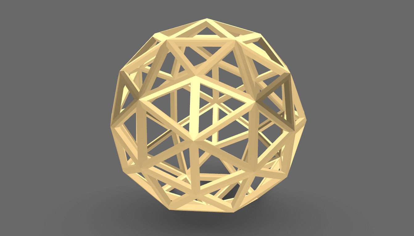 Geodesic Sphere Frame frequency 3 3D model_12