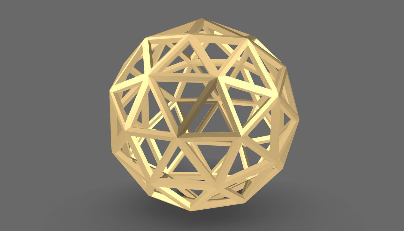 Geodesic Sphere Frame frequency 3 3D model_21