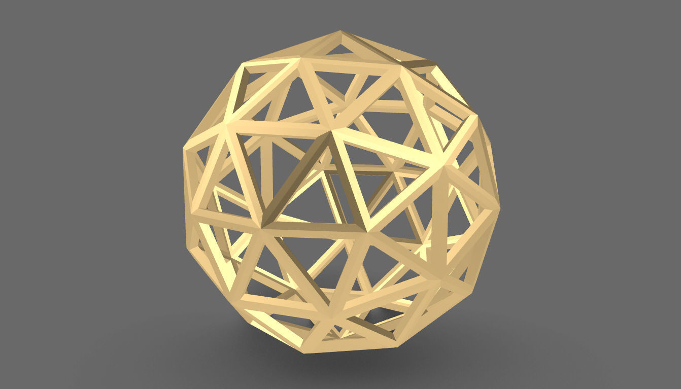 Geodesic Sphere Frame frequency 3 3D model_2