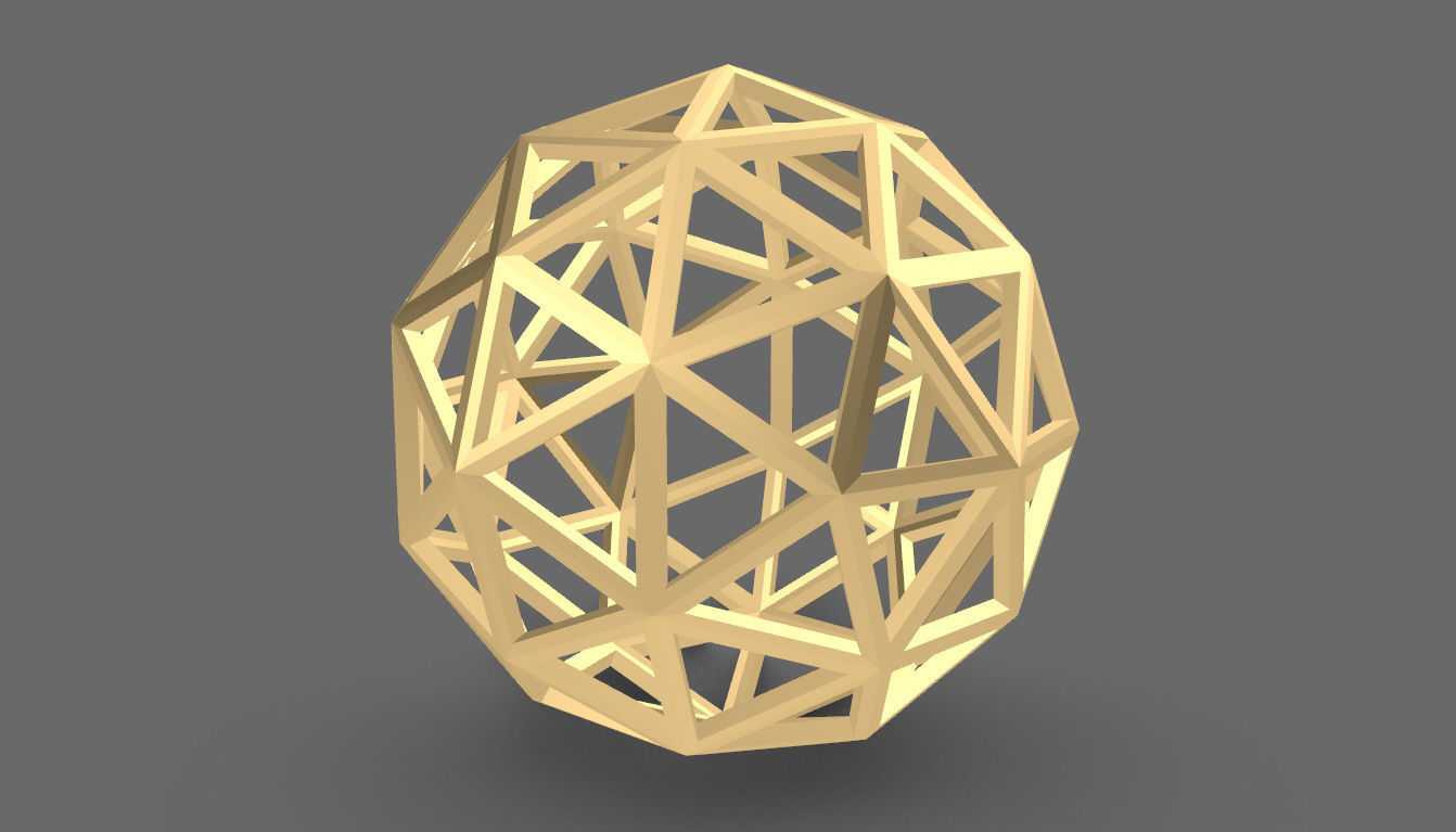 Geodesic Sphere Frame frequency 3 3D model_16