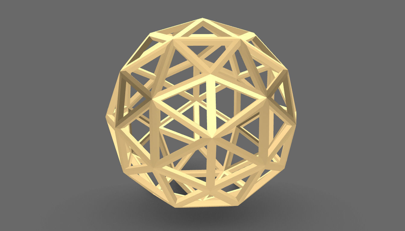 Geodesic Sphere Frame frequency 3 3D model_13