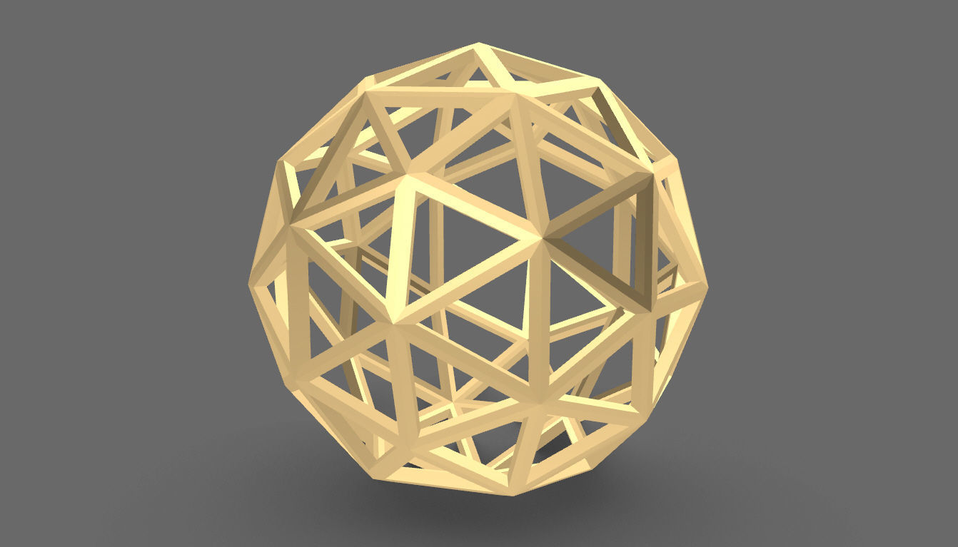 Geodesic Sphere Frame frequency 3 3D model_14