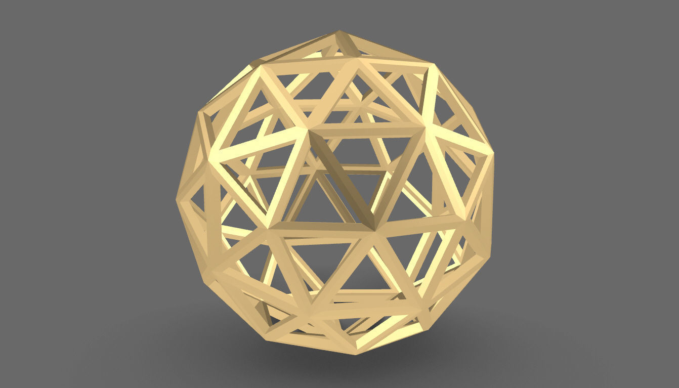 Geodesic Sphere Frame frequency 3 3D model_19