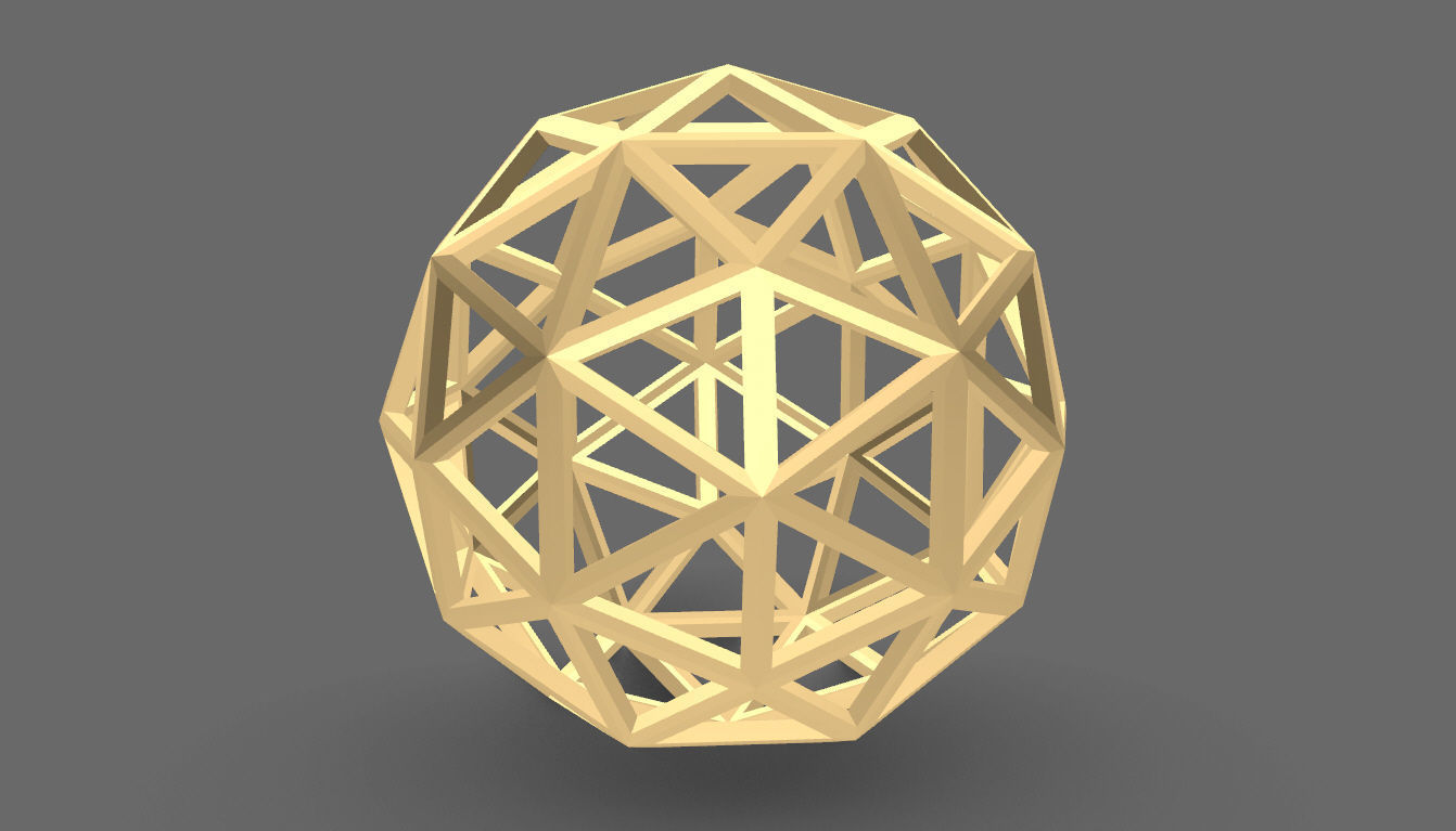 Geodesic Sphere Frame frequency 3 3D model_4