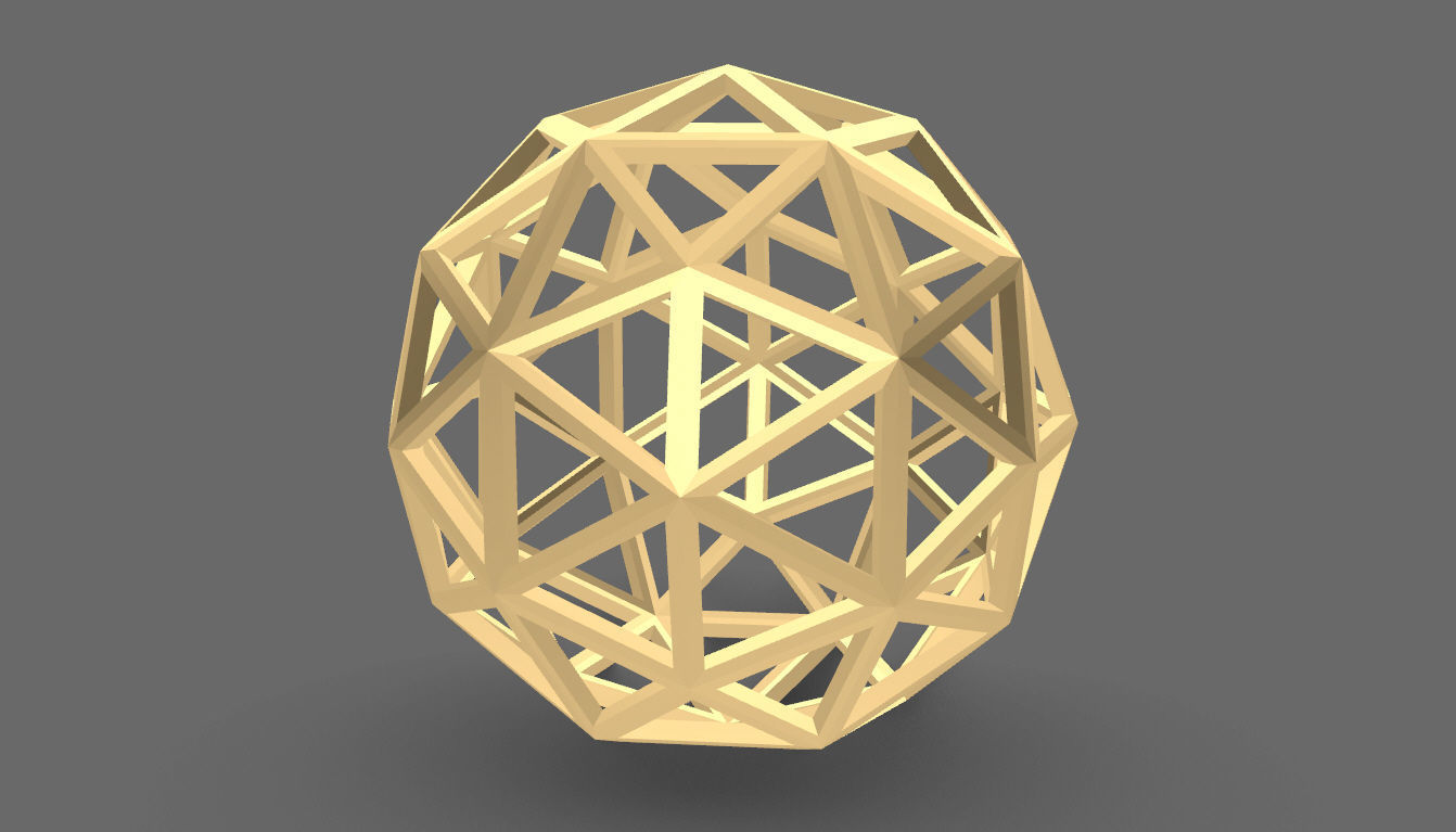 Geodesic Sphere Frame frequency 3 3D model_5