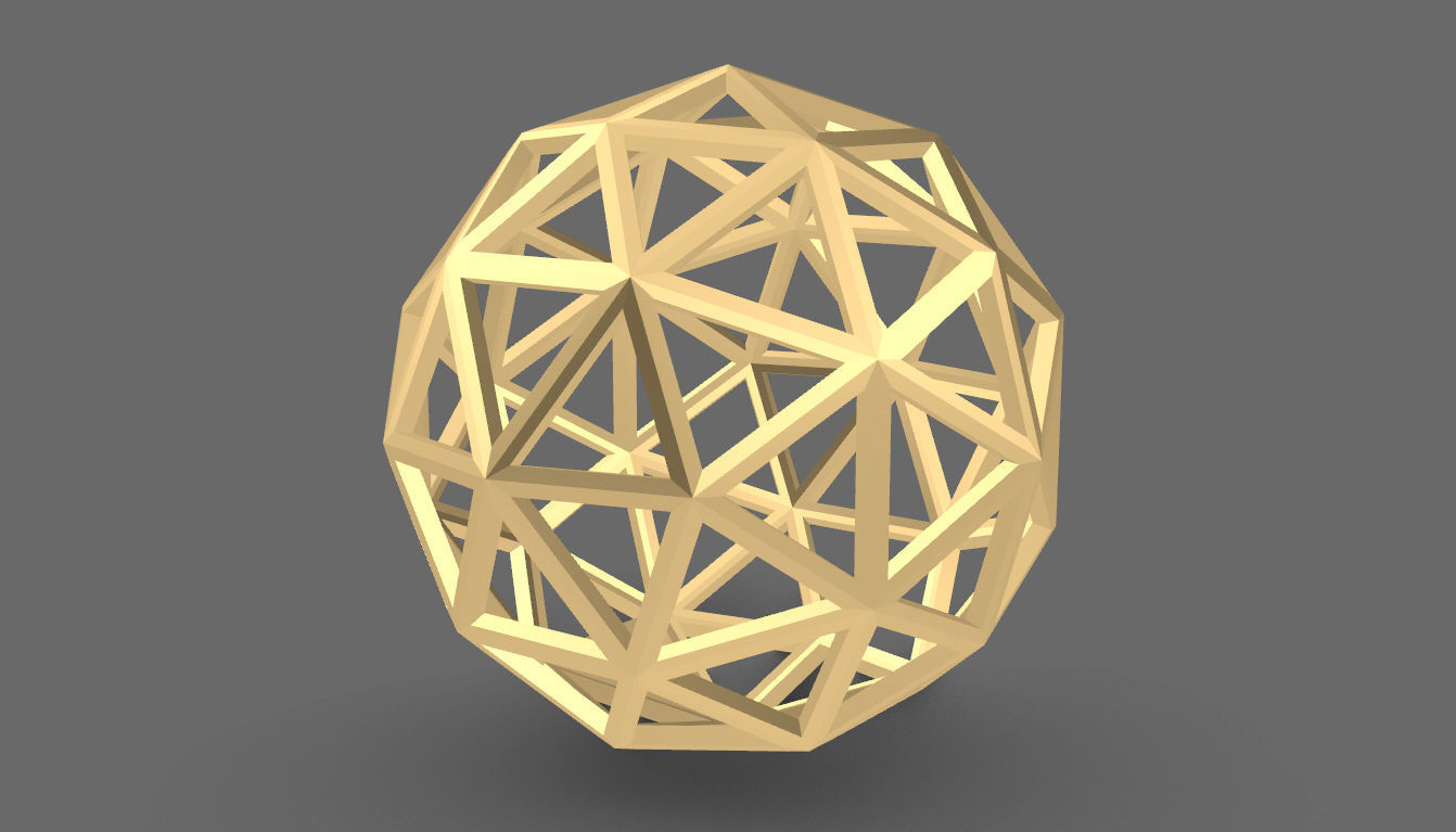 Geodesic Sphere Frame frequency 3 3D model_1