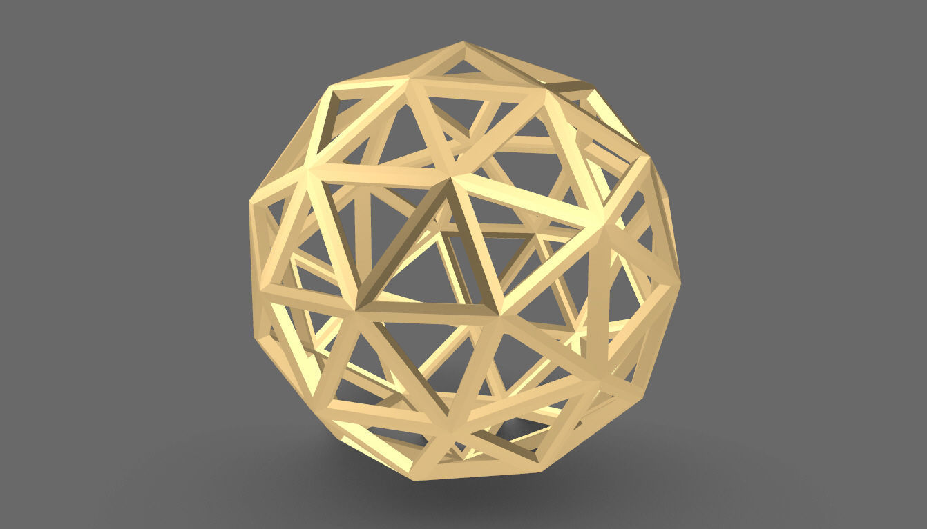 Geodesic Sphere Frame frequency 3 3D model_22