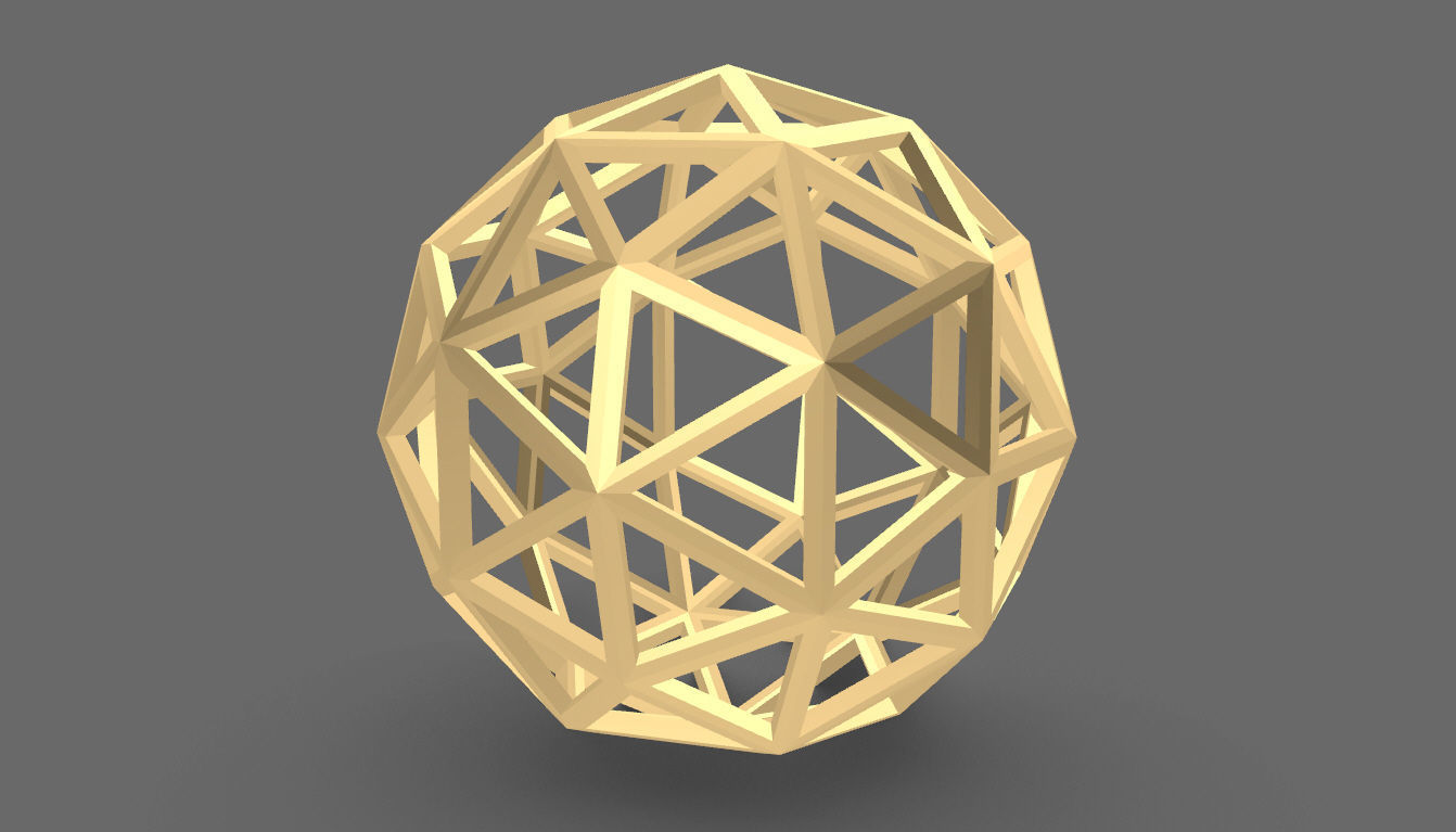 Geodesic Sphere Frame frequency 3 3D model_6