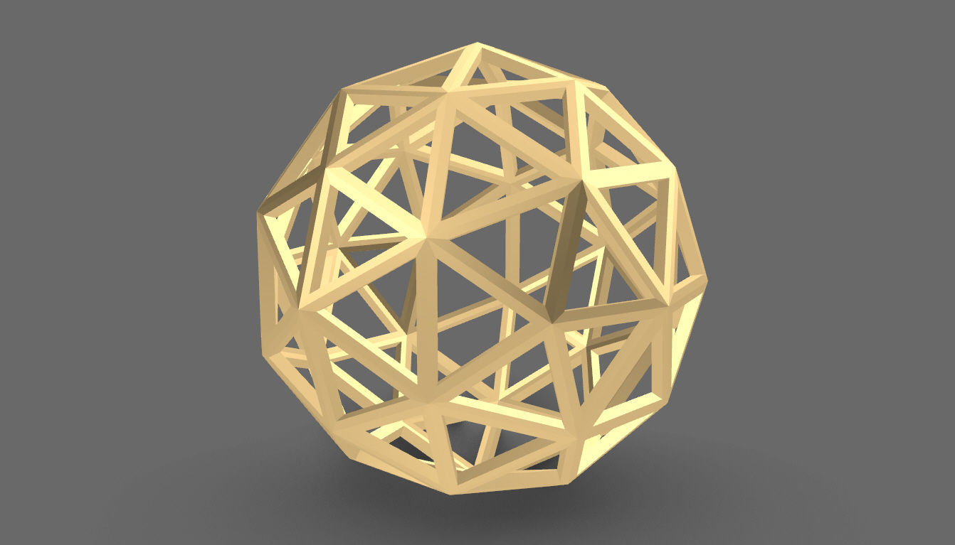 Geodesic Sphere Frame frequency 3 3D model_9