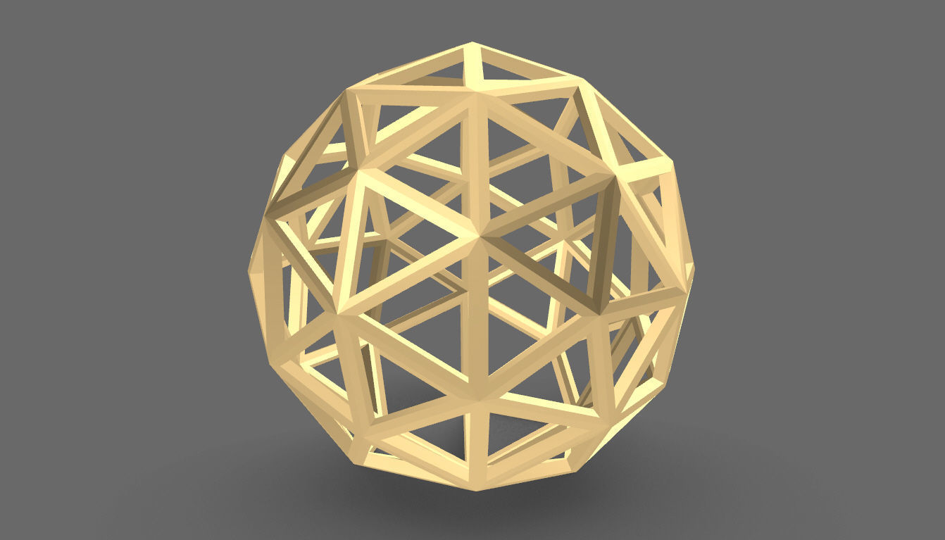 Geodesic Sphere Frame frequency 3 3D model_15
