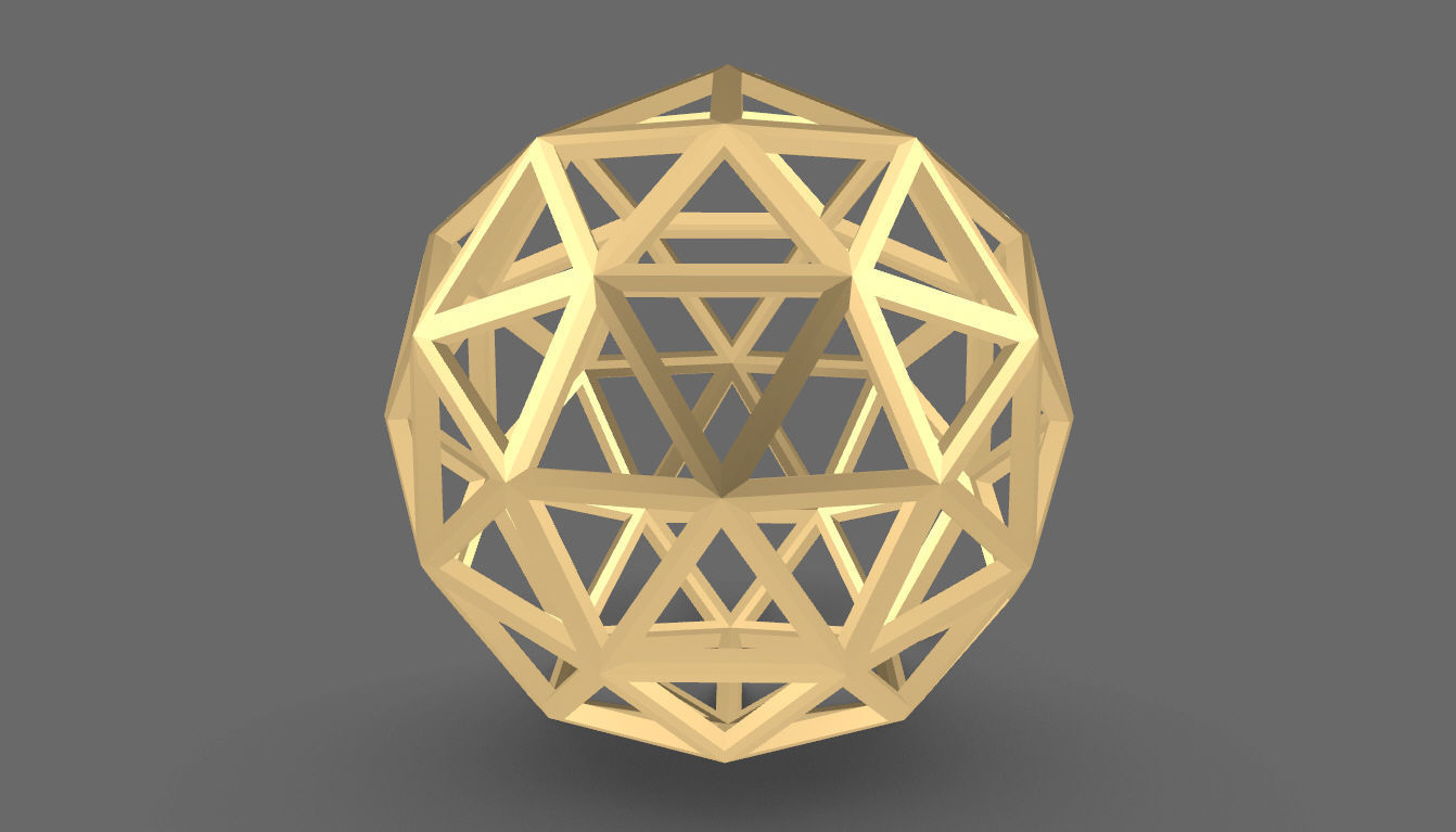 Geodesic Sphere Frame frequency 3 3D model_20