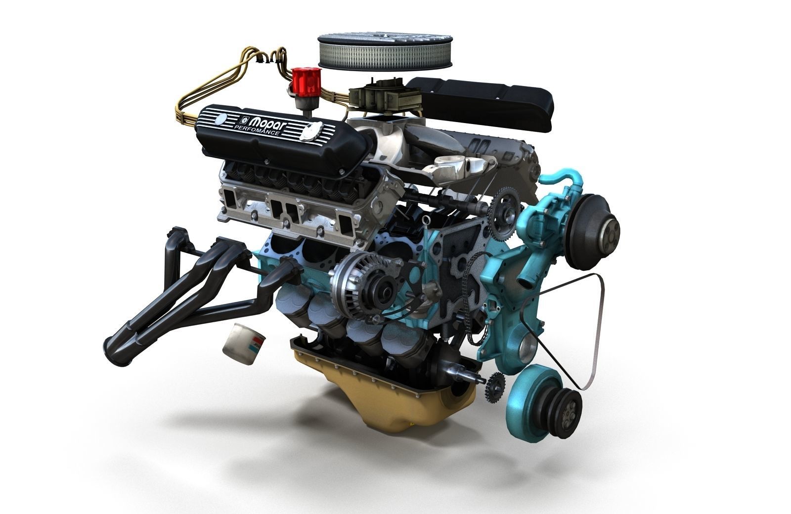 Mopar V8 engine Low-poly 3D model_21